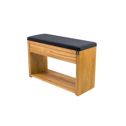 Regał Szafka Na Buty Z Siedziskiem Szuflada Kolory Drewno Lite Dąb RBS-29 Rozmiary od 50 cm do 120 cm