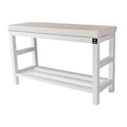 Regał Szafka  Na Buty Biały Z Siedziskiem Kolory Drewno Lite RBS-5 Rozmiary od 50 cm do 120 cm