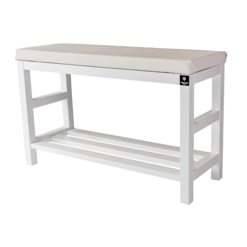 Regał Szafka  Na Buty Biały Z Siedziskiem Kolory Drewno Lite RBS-5 Rozmiary od 50 cm do 120 cm