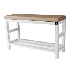 Regał Szafka  Na Buty Biały Z Siedziskiem Kolory Drewno Lite RBS-5 Rozmiary od 50 cm do 120 cm