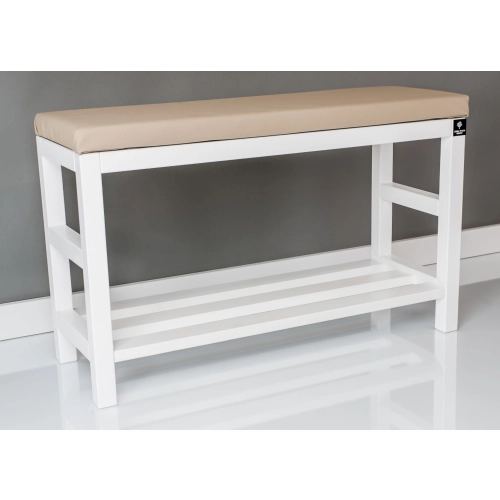 Regał Szafka  Na Buty Biały Z Siedziskiem Kolory Drewno Lite RBS-5 Rozmiary od 50 cm do 120 cm