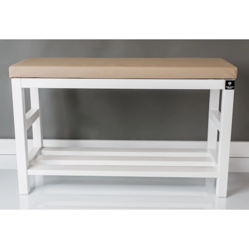 Regał Szafka  Na Buty Biały Z Siedziskiem Kolory Drewno Lite RBS-5 Rozmiary od 50 cm do 120 cm