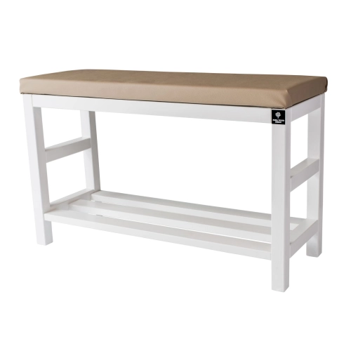 Regał Szafka  Na Buty Biały Z Siedziskiem Kolory Drewno Lite RBS-5 Rozmiary od 50 cm do 120 cm