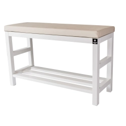 Regał Szafka  Na Buty Biały Z Siedziskiem Kolory Drewno Lite RBS-5 Rozmiary od 50 cm do 120 cm