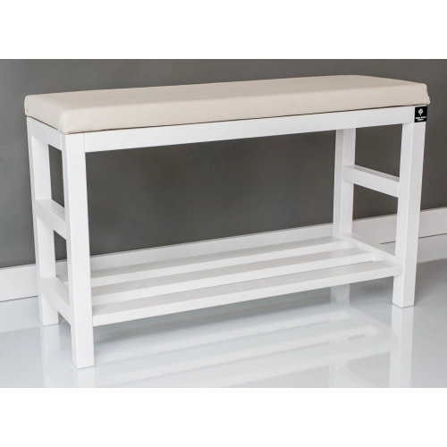 Regał Szafka  Na Buty Biały Z Siedziskiem Kolory Drewno Lite RBS-5 Rozmiary od 50 cm do 120 cm