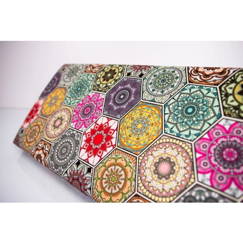 Ławka Pufa Tapicerowana Hexagony Mandala LGM-12 Nóżki Czarne Rozmiary od 50 cm do 120 cm