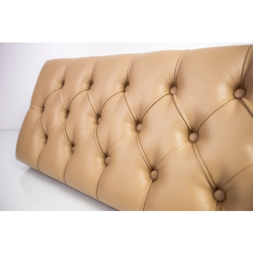 Ławka Pufa Pikowana Beż LPM-12 Nóżki Chromowe Rozmiary od 50 cm do 120 cm