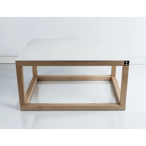 SKD-10 STOLIK KAWOWY DREWNO LITE , SZYBA HARTOWANA