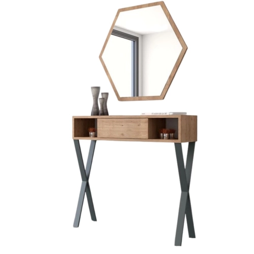 KONSOLA LOFT STAL CZARNA STAL LUSTRO SKD-102