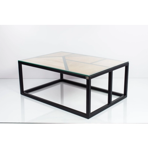 SKD-19 STOLIK KAWOWY DREWNO LITE STAL SZYBA