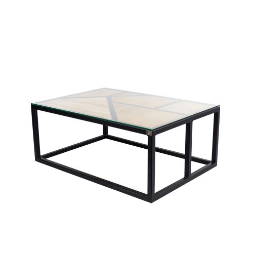 SKD-19 STOLIK KAWOWY DREWNO LITE STAL SZYBA