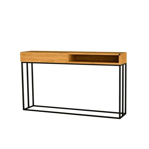 KONSOLA Z SZUFLADĄ DREWNO LITE DĄB OLCHA SKD-278