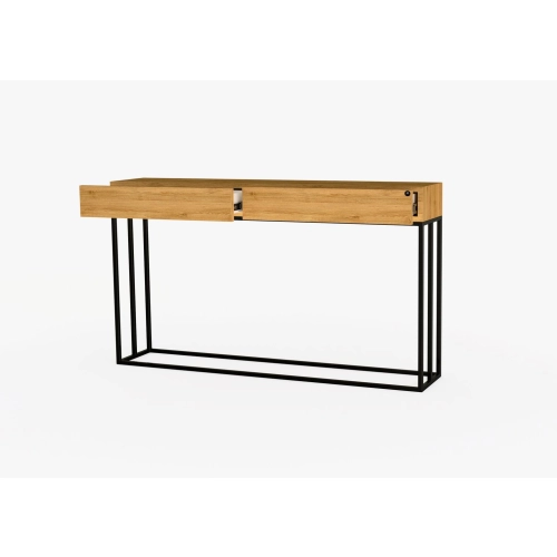 KONSOLA Z SZUFLADĄ DREWNO LITE DĄB OLCHA SKD-282