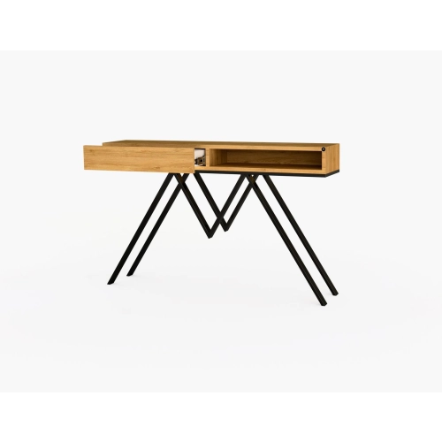 KONSOLA Z SZUFLADĄ DREWNO LITE DĄB OLCHA SKD-290