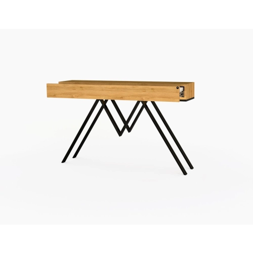 KONSOLA Z SZUFLADĄ DREWNO LITE DĄB OLCHA SKD-292