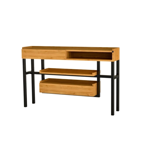 KONSOLA Z SZUFLADĄ DREWNO LITE DĄB OLCHA SKD-296