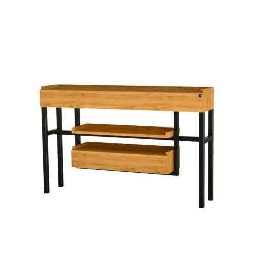 KONSOLA Z SZUFLADĄ DREWNO LITE DĄB OLCHA SKD-298