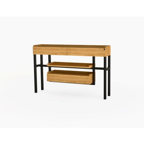 KONSOLA Z SZUFLADĄ DREWNO LITE DĄB OLCHA SKD-301