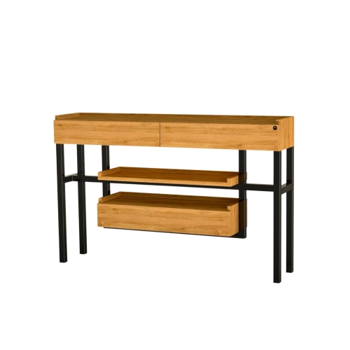 KONSOLA Z SZUFLADĄ DREWNO LITE DĄB OLCHA SKD-301