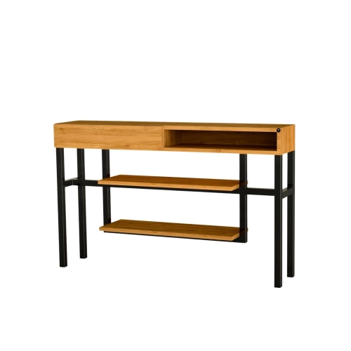 KONSOLA Z SZUFLADĄ DREWNO LITE DĄB OLCHA SKD-303