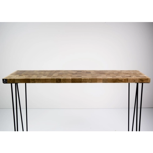 SKD-35 KONSOLA DREWNO LITE DĄB RUSTYKALNY NÓŻKI CZARNE