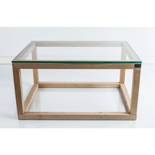 SKD-8 NATURALNY STOLIK KAWOWY DREWNO LITE , SZYBA HARTOWANA