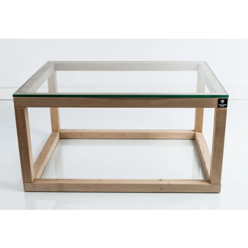 SKD-8 NATURALNY STOLIK KAWOWY DREWNO LITE , SZYBA HARTOWANA