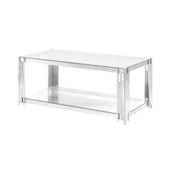 ST-73 STOLIK KAWOWY STAL NIERDZEWNA POLEROWANA - SZCZOTKOWANA SZYBA HARTOWANA