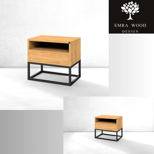 Szafka Nocna z Drewna Litego Dębowego