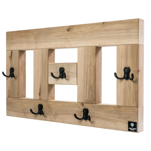 WDC-16 WIESZAK ŚCIENNY DREWNIANY LITE NATURALNY  Dąb Olcha Rozmiar od 50 do 120 cm