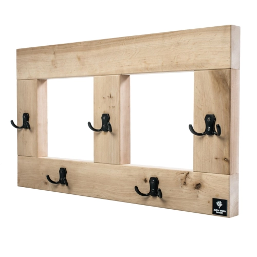 WDC-18 WIESZAK ŚCIENNY DREWNIANY LITE NATURALNY Dąb Olcha Rozmiar od 40 do 120 cm