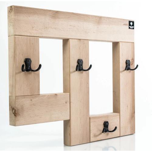 WDC-19 WIESZAK ŚCIENNY DREWNIANY LITE NATURALNY Dąb Olcha Rozmiar od 50 do 120 cm