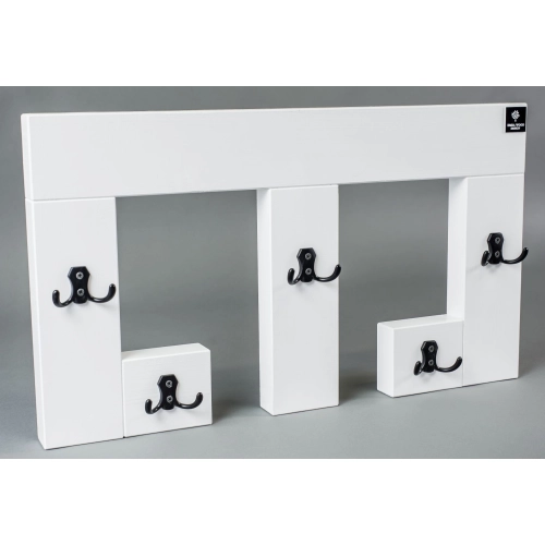 Ławka Pufa Pikowana Ekoskóra Brąz LPP-3 + Wieszak Ścienny WDC-22