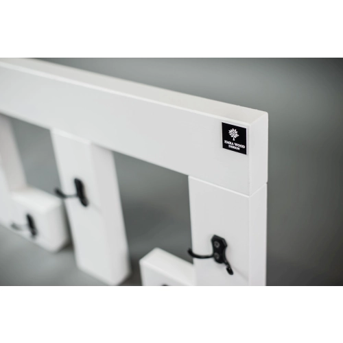 Ławka Pufa Pikowana Ekoskóra Brąz LPP-3 + Wieszak Ścienny WDC-22