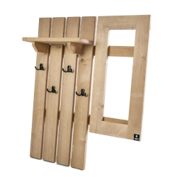 WDC-3 WIESZAK ŚCIENNY DREWNIANY  LITE Dąb Olcha Lustro Rozmiar od 100 do 120 cm