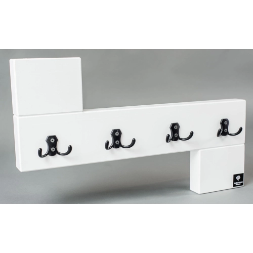 Ławka Pufa Pikowana Ekoskóra Czarna Guzik Tapicerowany LPP-2 + Wieszak Ścienny WDC-35 Kolory