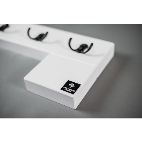 Ławka Pufa Pikowana Ekoskóra Czarna Guzik Tapicerowany LPP-2 + Wieszak Ścienny WDC-35 Kolory