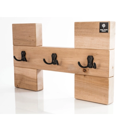 WDC-45 Wieszak Ścienny Drewniany Dąb Olcha Rozmiar od 50 do 100 cm