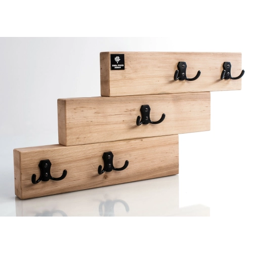 WDC-46 Wieszak Ścienny Drewniany Naturalny Dąb Olcha Rozmiar od 50  do 120 cm