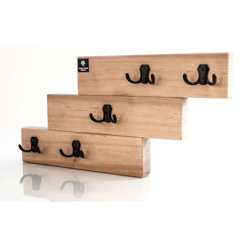 WDC-46 Wieszak Ścienny Drewniany Naturalny Dąb Olcha Rozmiar od 50  do 120 cm