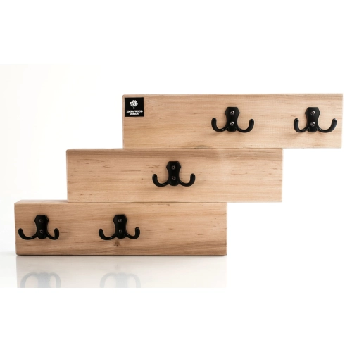 WDC-46 Wieszak Ścienny Drewniany Naturalny Dąb Olcha Rozmiar od 50  do 120 cm