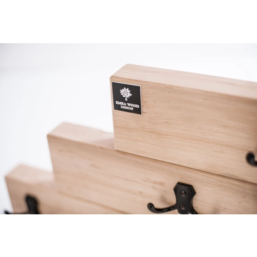 WDC-46 Wieszak Ścienny Drewniany Naturalny Dąb Olcha Rozmiar od 50  do 120 cm