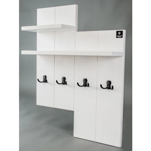 Ławka Pufa Pikowana Ekoskóra Brąz Guzik Tapicerowany LPP-4 + Wieszak Ścienny WDC-5 Kolory