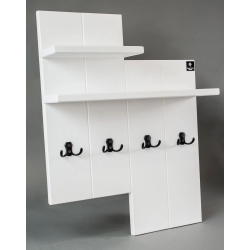 Ławka Pufa Pikowana Ekoskóra Brąz Guzik Tapicerowany LPP-4 + Wieszak Ścienny WDC-5 Kolory