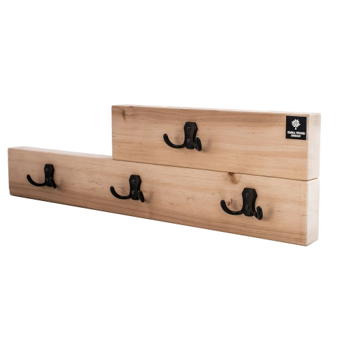 WDC-52 Wieszak Ścienny Drewniany Dąb Olcha Rozmiar od 50 do 120 cm