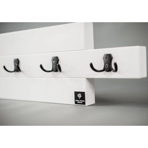 WDC-53 WIESZAK ŚCIENNY DREWNIANY BIAŁY Dąb Olcha Rozmiar od 40 do 120 cm