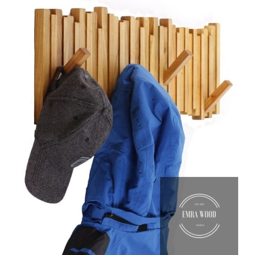 WDD-12 OLEJOWANY  WIESZAK ŚCIENNY DREWNIANY  LITE Dąb Olcha Rozmiar od 80 do 120 cm