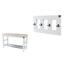 Zestaw Ławka Na Buty RBS-15 + Wieszak Ścienny WDC-17 Kolory