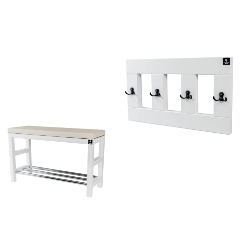 Zestaw Ławka Na Buty RBS-15 + Wieszak Ścienny WDC-17 Kolory