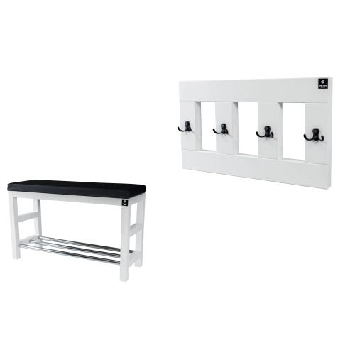 Zestaw Ławka Na Buty RBS-15 + Wieszak Ścienny WDC-17 Kolory